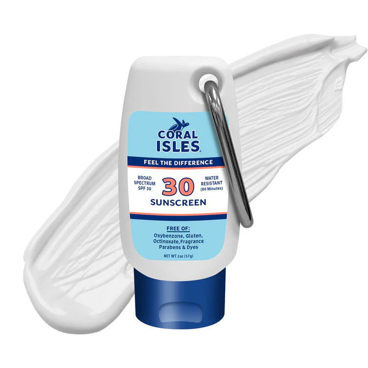 Coral Isles Sunscreen SPF 30 - 2 oz with Carabiner