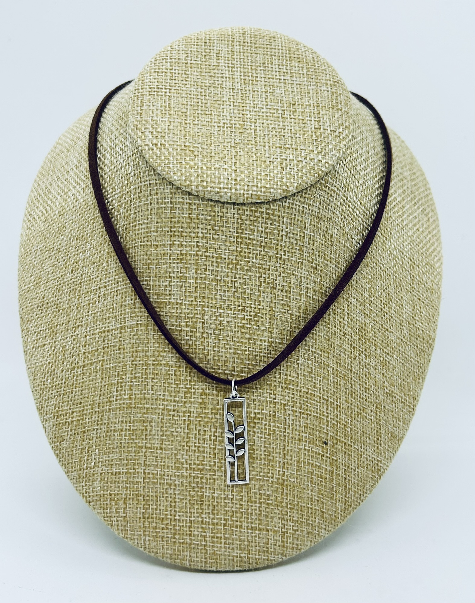River Suede Fern Frond Necklace