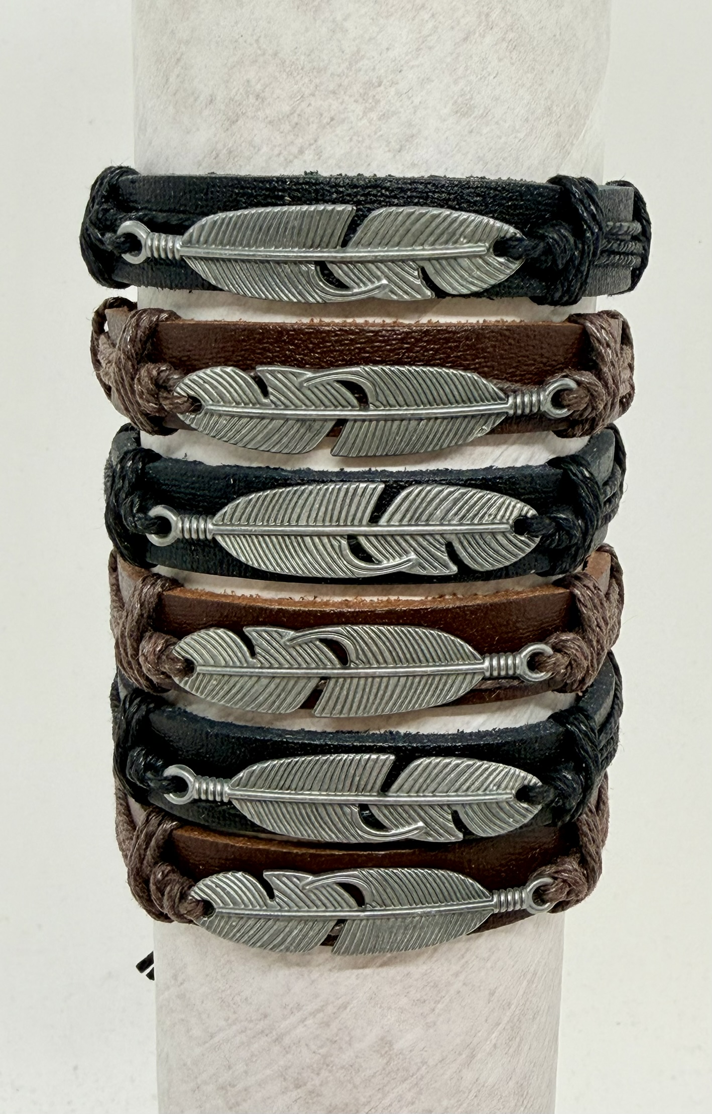Leather Feather River Bracelet #235