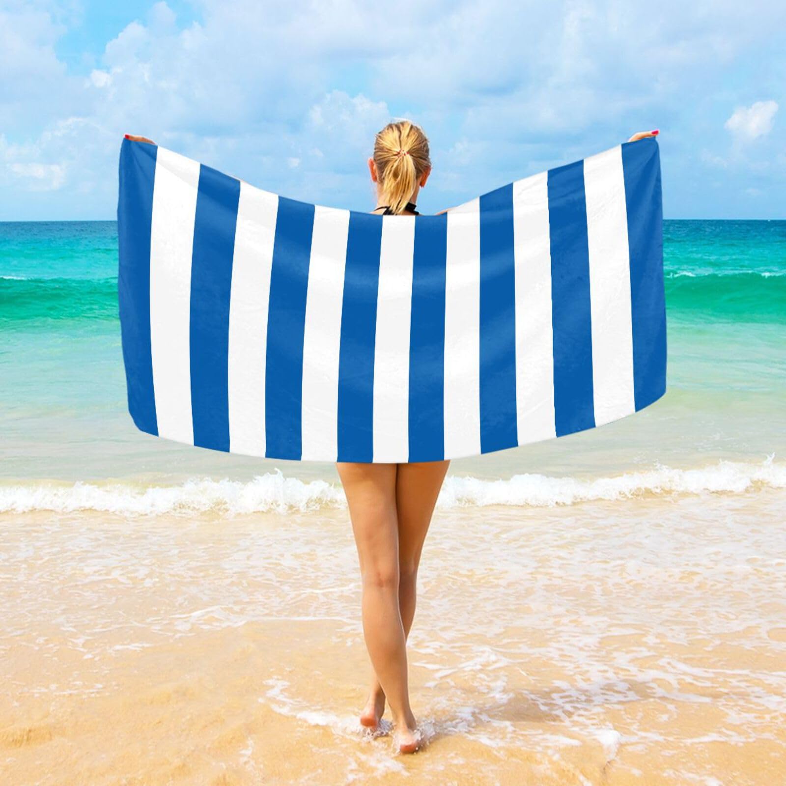 Microfiber Striped Beach Towel - Image 2