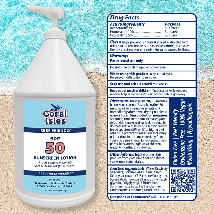 Coral Isles Sunscreen SPF 50 - Gallon Pump - Image 2